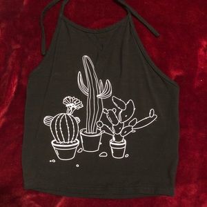 Cactus cropped halter top